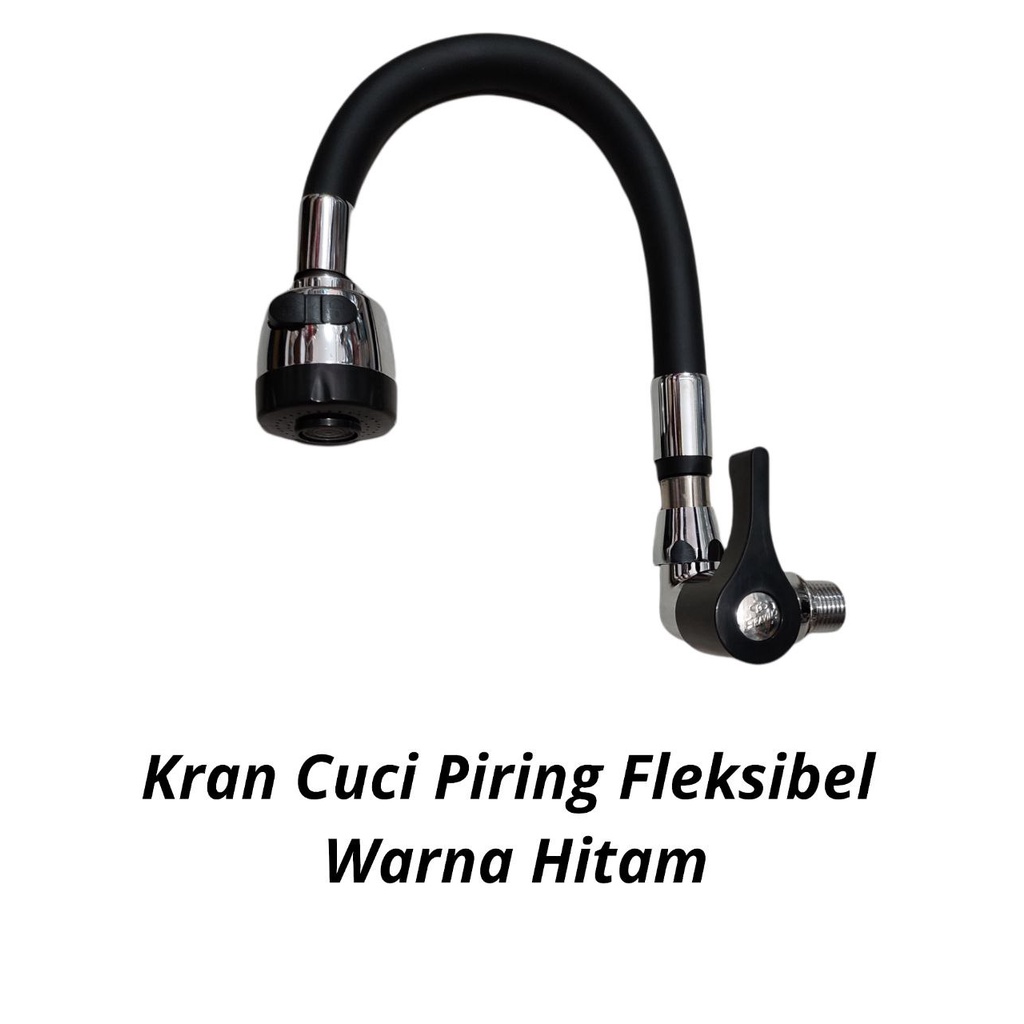 Kran Cuci Piring / Kran Angsa Fleksibel Karet Hitam Dinding ANTI KARAT PROMO HARGA AGEN