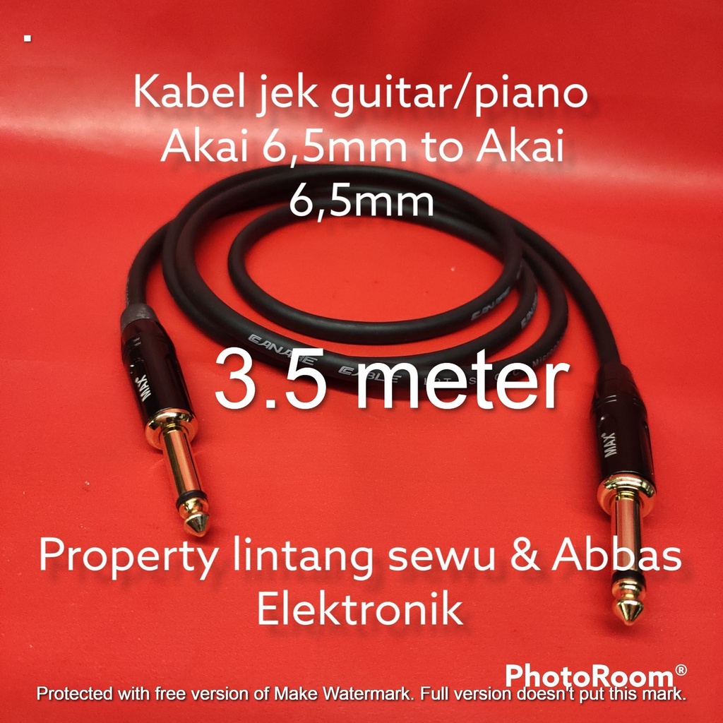 KABEL JEK GITAR PIANO  AKAI 6.5MM TO AKAI 6.5MM MAX 3.5 METER