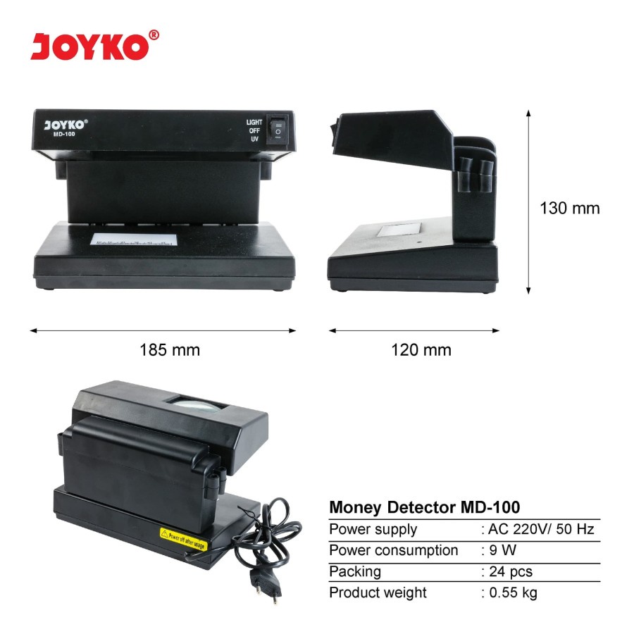 Joyko Counterfeit Money Detector / Alat Pendeteksi Uang Palsu Joyko MD-100