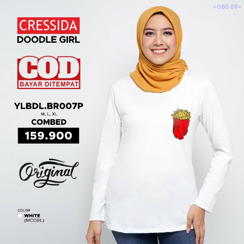 Cressida original Kaos wanita lengan panjang Kaos Cresida Baju wanita Cressida YLBDL.BR007P DOODLE G