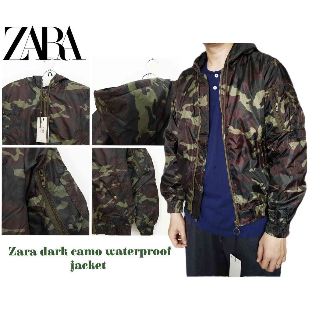 Jaket Bomber Camo ZARA Full Tag Waterproof