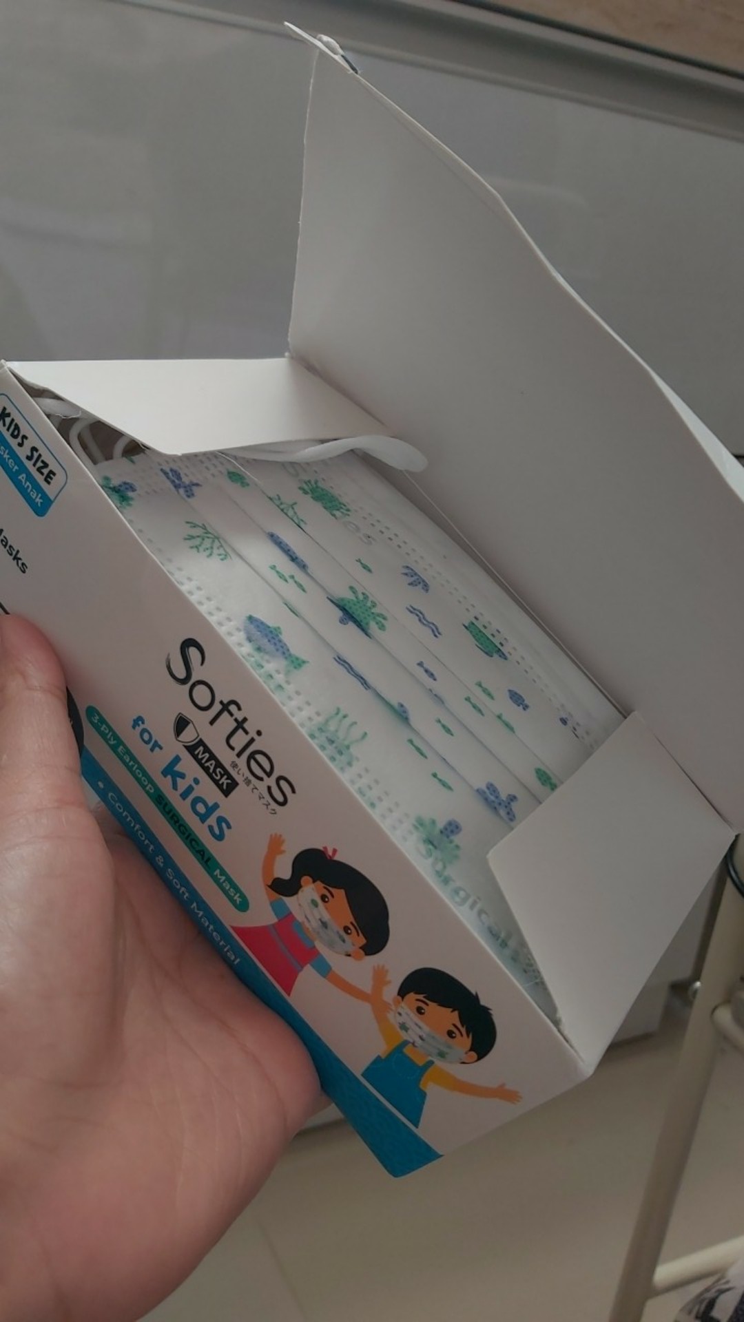 Masker Softies Daily Surgical Medis 30 Mask Wajah Polos Motif Earloop Anak Batik Parang Japanese