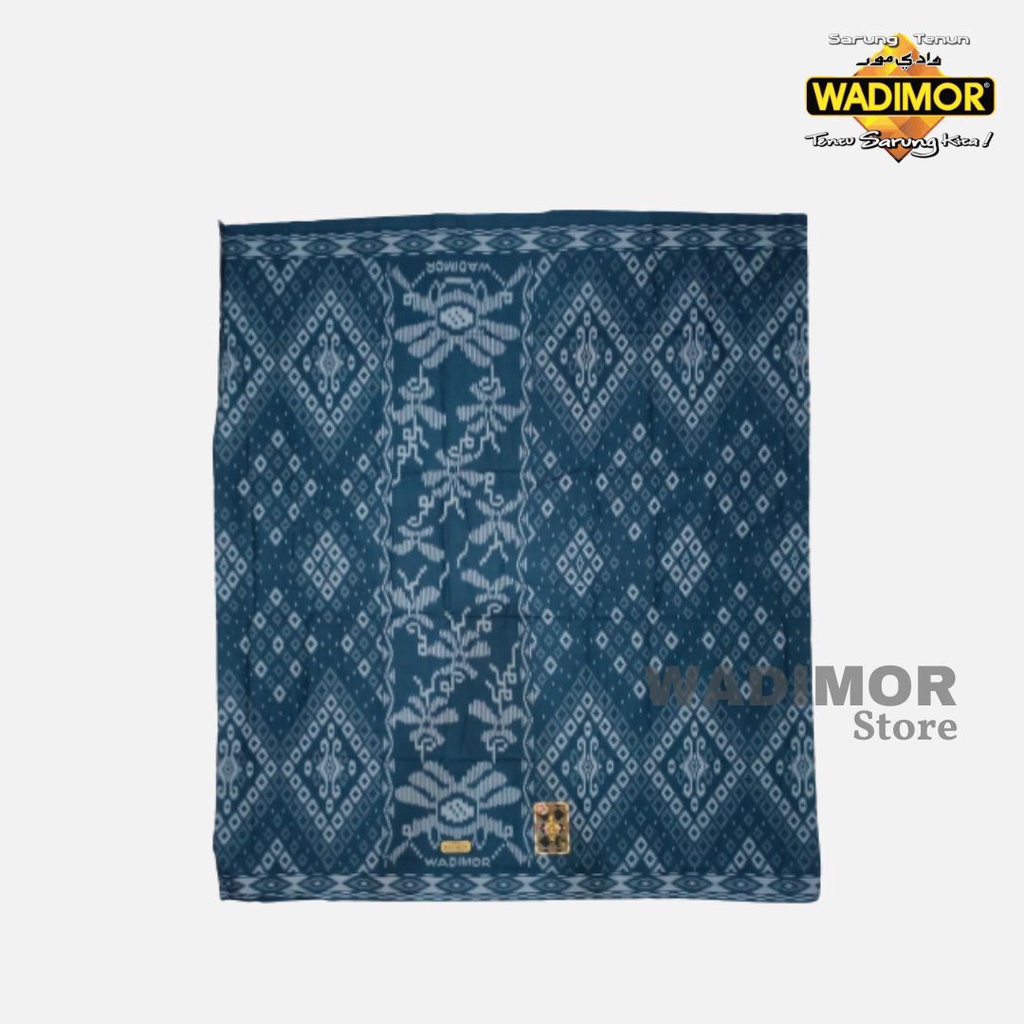 Wadimor Sarung Tenun Bali Kembang Warna Navy Original