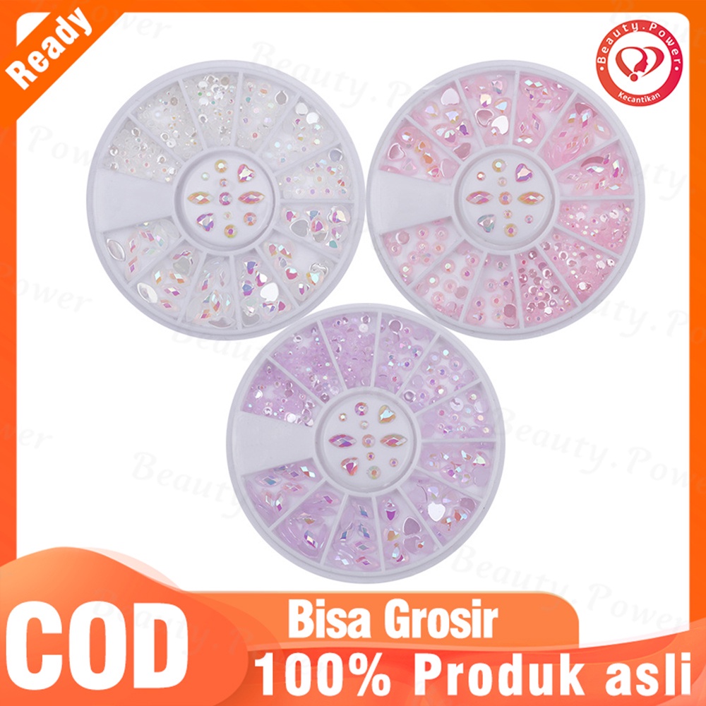 Mix Shape Rhinestone Rhombus Berbentuk Hati Hiasan Kuku Untuk Nail Art Diy