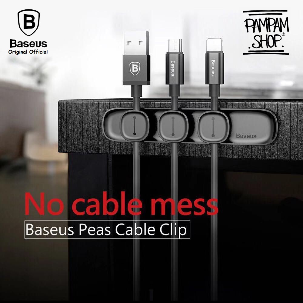 BASEUS ORIGINAL Peas Cable Clip Magnetic Penjepit Kabel Klip Jepitan Magnet Organizer Managerment