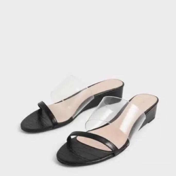 WEDGES CHARLES AND KEITH 242 CROCO MURAH