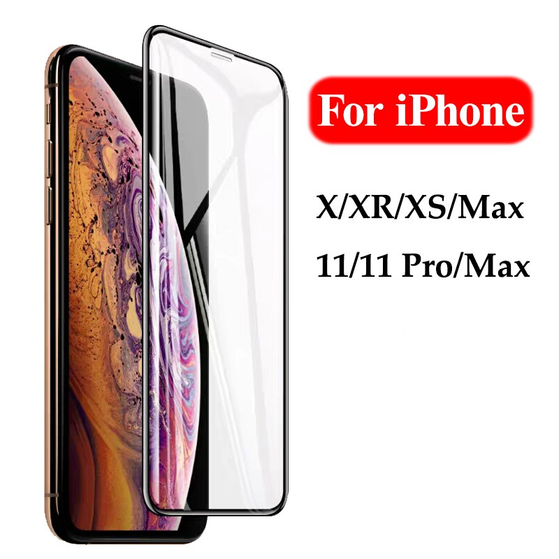 Premium Pelindung Layar Tempered Glass Curved 3D Untuk Apple iPhone 11 Pro Max X XR XS 8 6 7 Plus