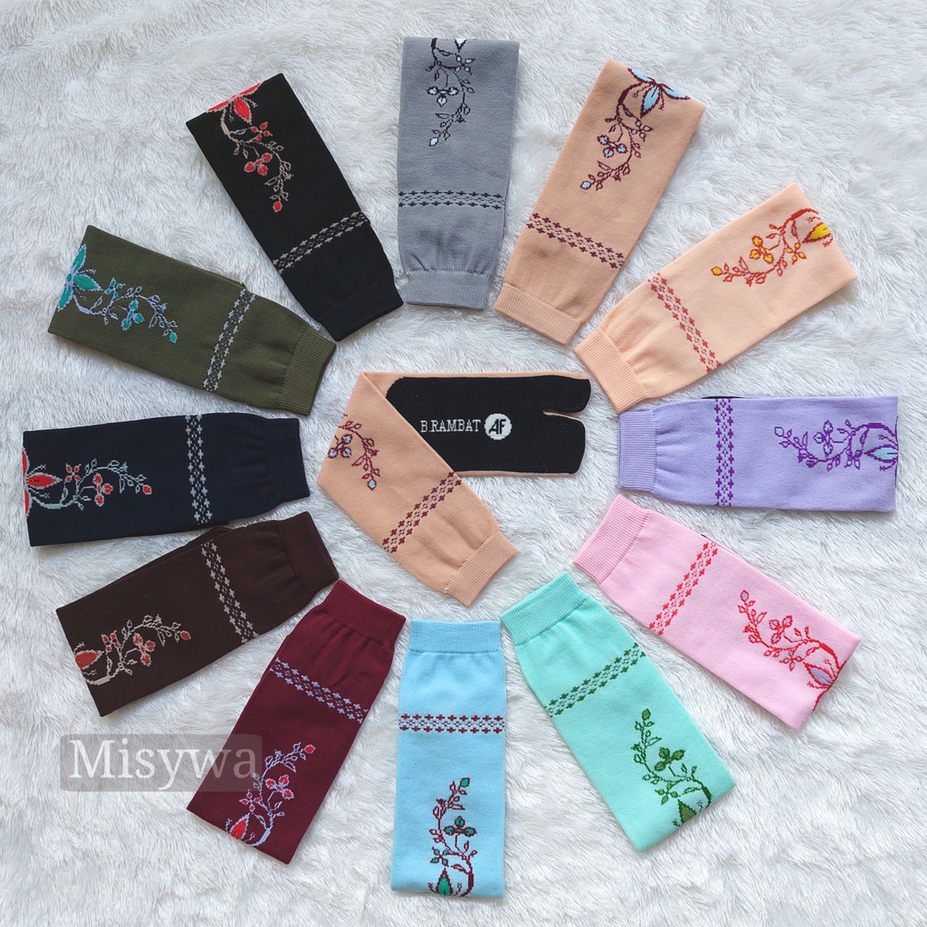 [BISA COD] kaos kaki JEMPOL NILON MOTIF BUNGA RAMBAT PREMIUM COMPUTER sudah kemas lengkap || kaoskaki jempol muslimah dewasa