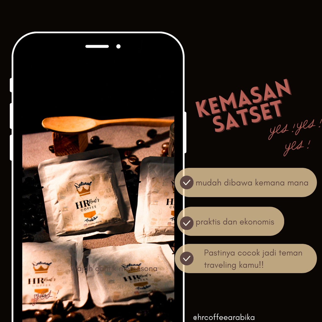 

KOPI ARABIKA KEMASAN SATSET/TRAVELING