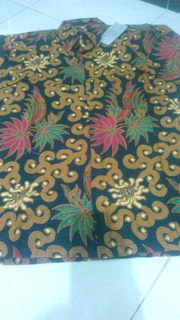 022 Zahira Batik Hrb026 Kenongo Hem Kemeja Batik Pria Lengan Penjang Katun Primis Halus M L Xl