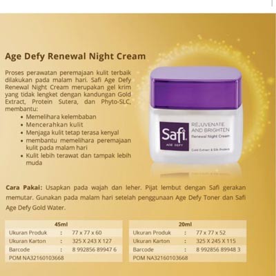 Safi Age Defy Renewal Night Cream 25 gr 45g