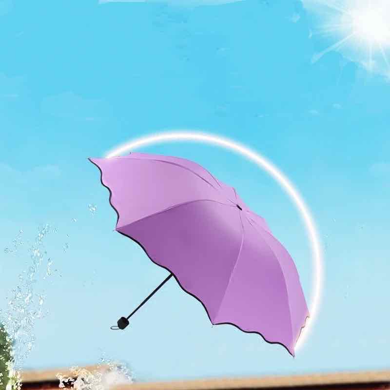 ANQI 1888 3D Payung Lipat Magic Umbrella / Dimensi Lapisan Hitam ANTI UV ( Gelombang ) / VS-102