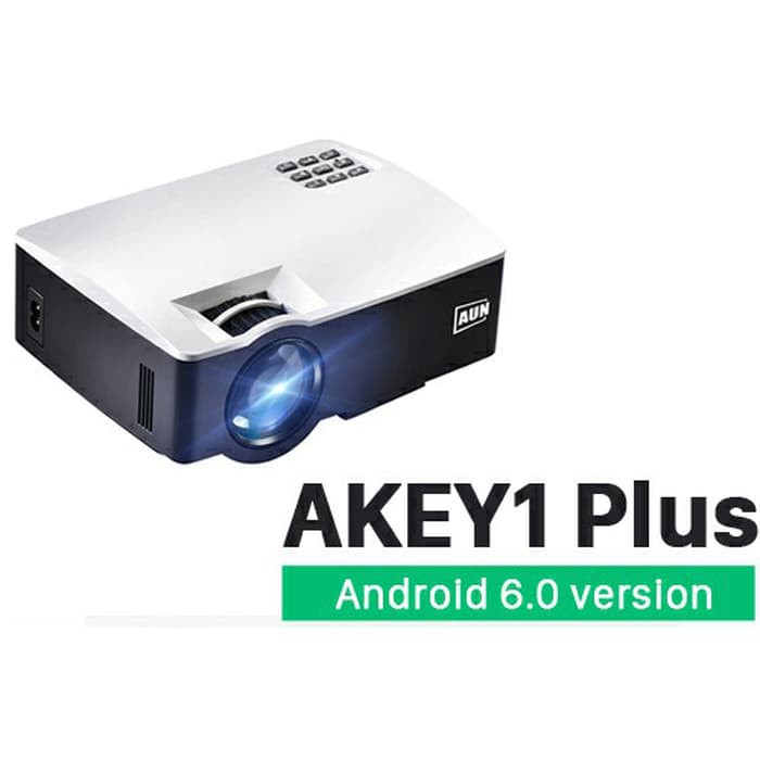 AUN AKEY1 Plus WiFi Proyektor 1080P 1800 Lumens Android 6.0