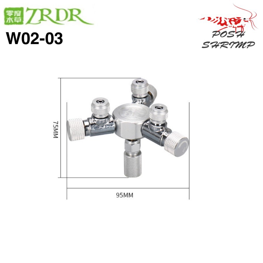 wyin co2 splitter 3 ways / regulator cabang 3 / regulator aquascape