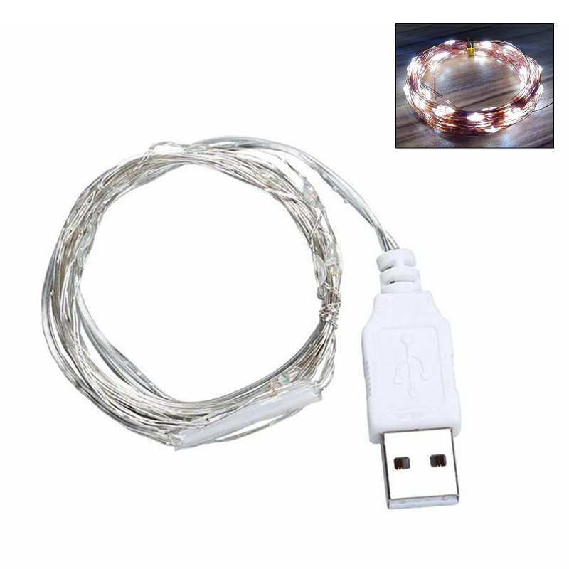 Ran Lampu String 30 LED 3m Tenaga USB Anti Air Untuk Dekorasi
