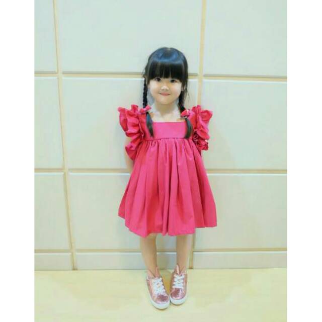 Ethnic Khaira Ruffle Dress Baju Anak Perempuan Dress Couple Mommy and Kid Baju Pesta Anak