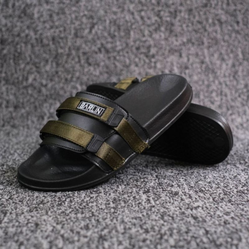 Estunice Sandal Slop Pria Slip On 001  Hitam