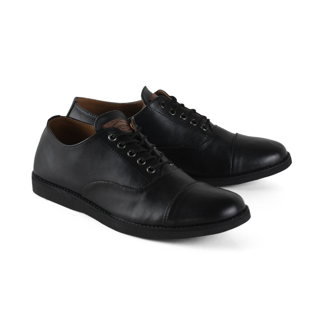 Oxford Full Black - Sepatu Pantofel Pria Kulit Formal Kantor Kasual Kerja Kuliah Oxford - Pantopel