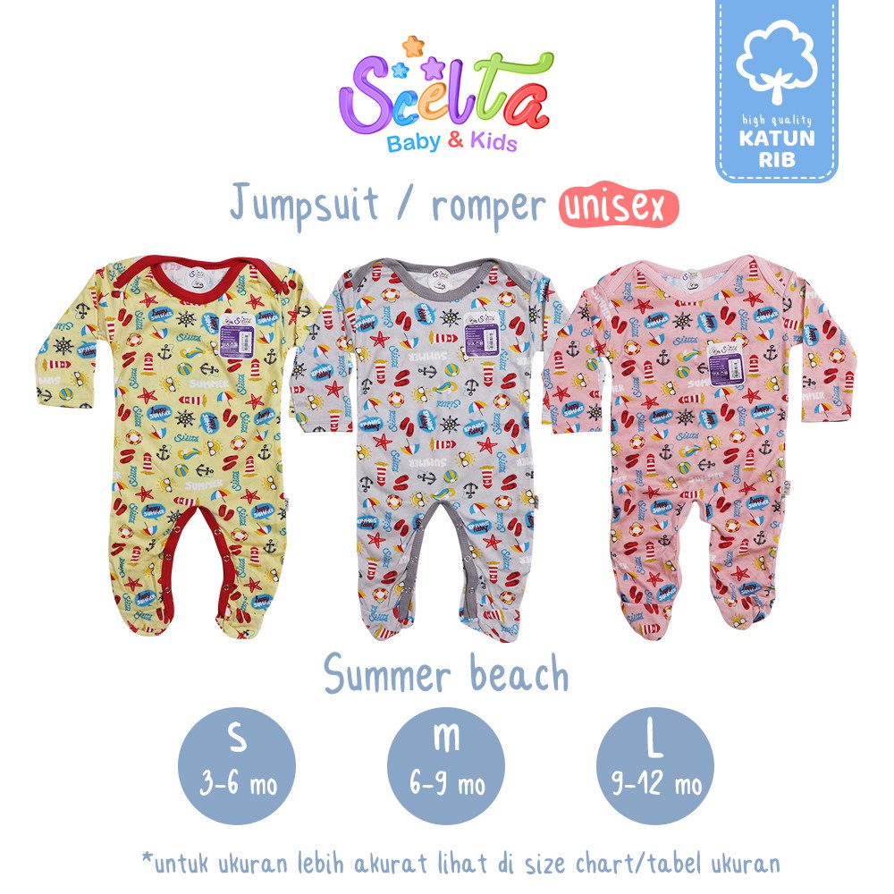 Jumpsuit Bayi Katun Panjang Katun Kaki Tutup Scelta Kids Ori