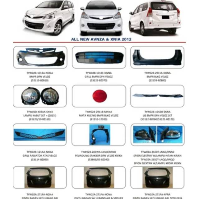 Bumper bemper depan Avanza Veloz Velos 2012,2013,2014,2015 sblm Grand New NHF Malay baru