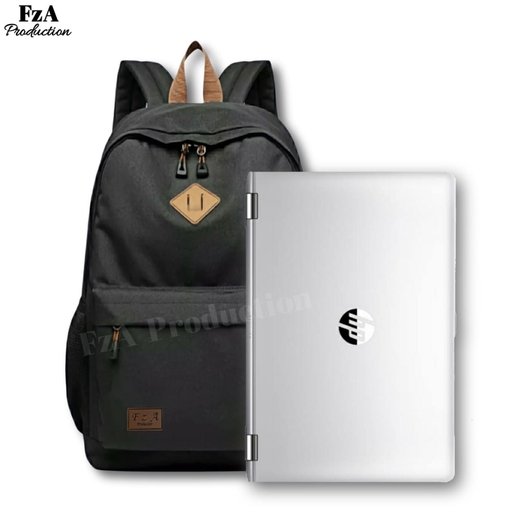 FzA Official - Tas Ransel Gendong Laptop Distro Sekolah Kuliah Pria Wanita Backpack Murah Original Tas Punggung Laptop - BLKSL