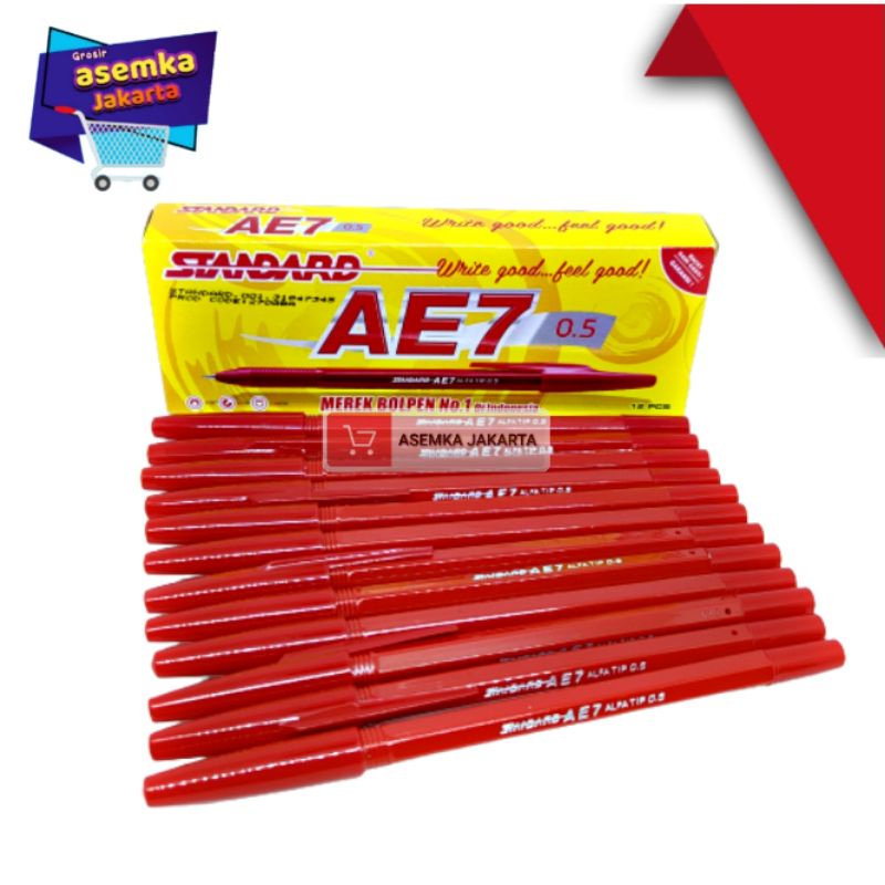 Bolpen pulpen standard AE7 Pena Bolpoin AE-7 0,5mm  (12pcs)