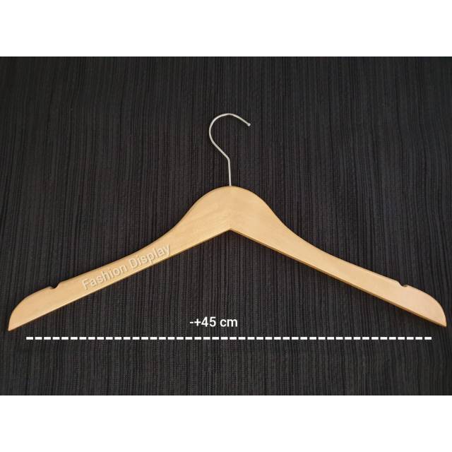 Hanger Kayu Natural Premium Glossy Hanger Kayu Natural Warna Kayu Natural Asli(BH)