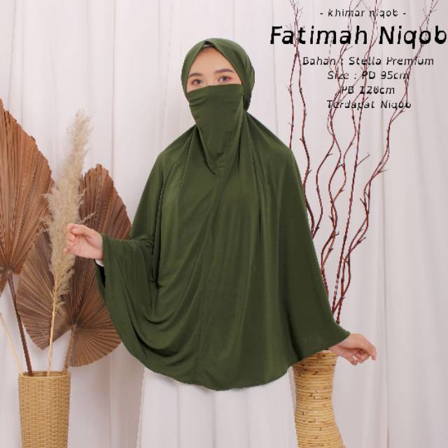 HIJAB NIQOB / BERGO SYARI NIQOB - FATIMAH NIQOB - BAHAN STELLA PREMIUM - BEST SELLER (BISA COD)