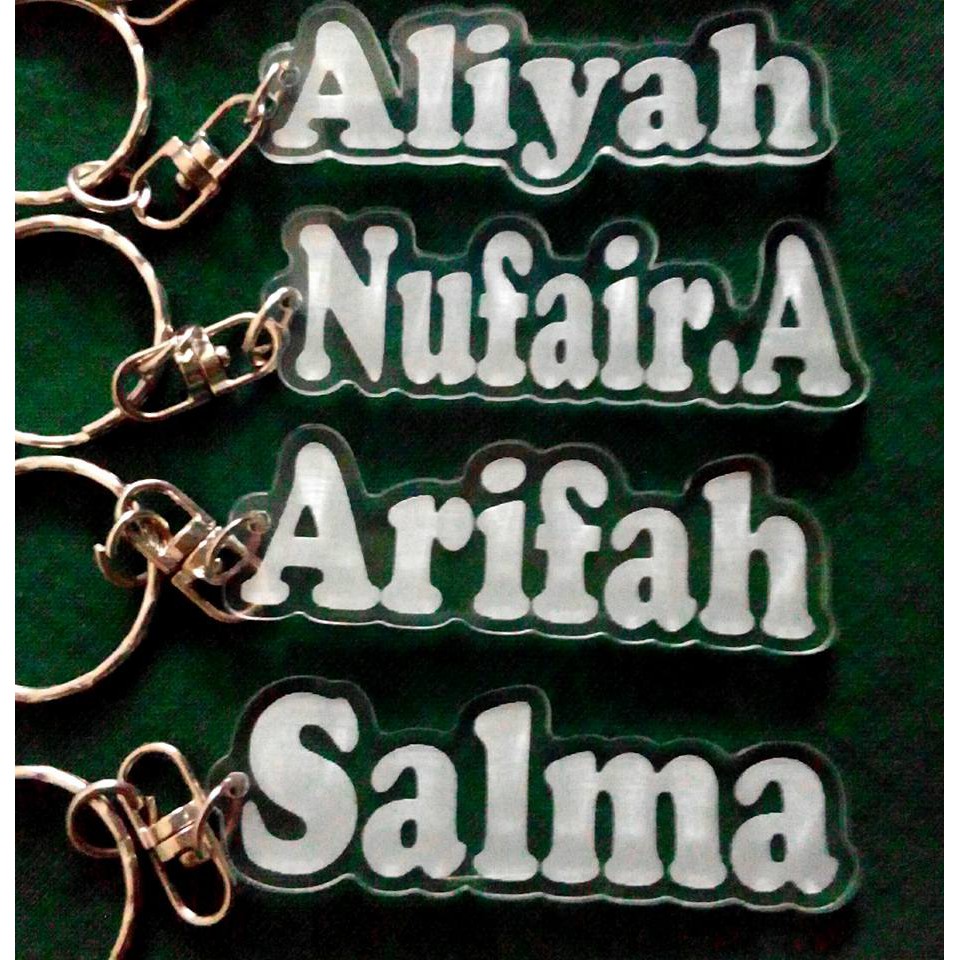 GANCI GRAFIR 3MM GANTUNGAN KUNCI GRAFIR AKRILIK UKIR Gantungan Kunci Nama / Logo Akrilik Custom Ukir Laser Cut