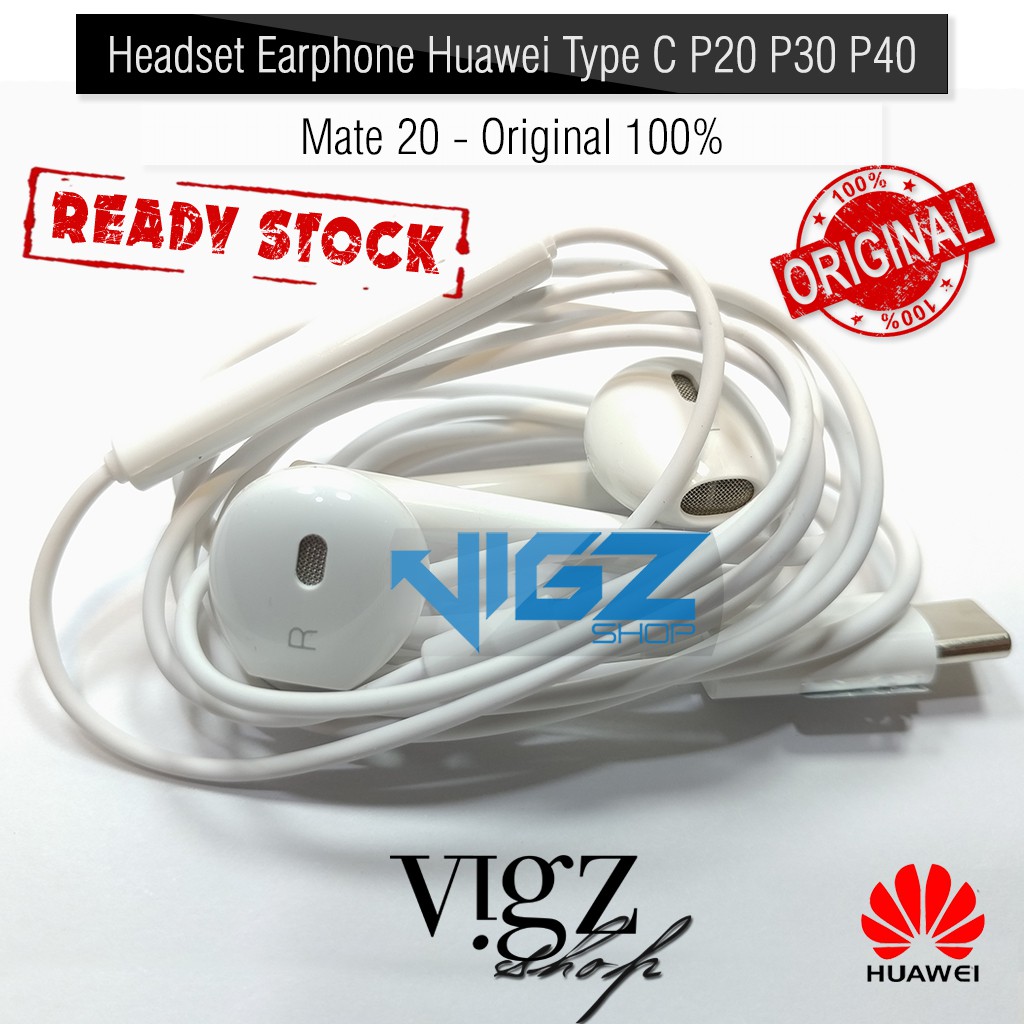 Handsfree Earphone Huawei Nova 9 / Nova 5T / P20 Pro / Nova 7 / Matepad P40 / Mate 20 Pro / P50 Pro / P30 Pro USB Type C Original 100%