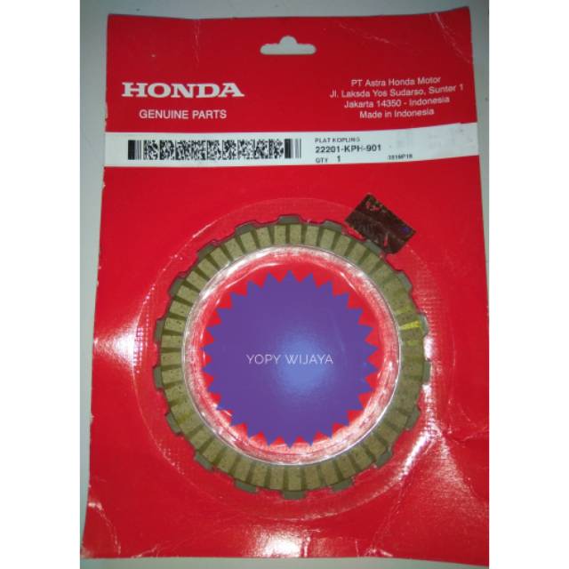 KAMPAS KOPLING PLAT KOPLING KARISMA SUPRA X 125 ASLI AHM