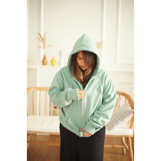 Hoodie Zipper Mint green