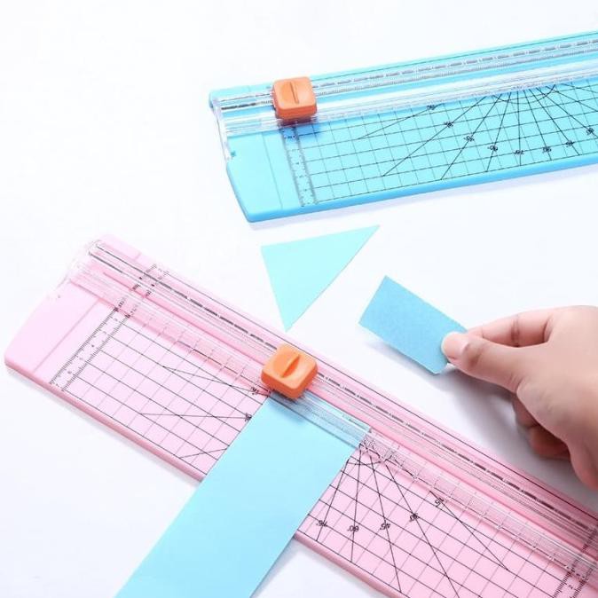 

[[BISA COD]] Cutter alat potong kertas foto portable paper trimmer - Merah Muda