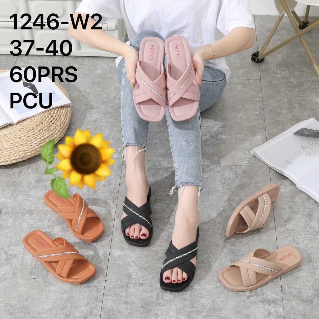 Sandal Karet Jelly Wedges Wanita import Model Terbaru Original Kekinian by AGUNG STYLE Balance 1246-W2