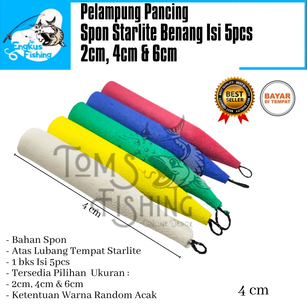 Pelampung Pumbul Pancing Spon Starlite Benang Isi 5pcs (2cm,4cm &amp; 6cm) Murah - Engkus Fishing