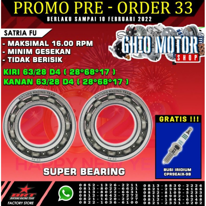 BEARING KRUK AS BRT TIGER /KLX 150 BERING STANG SEHER/LAHER STANG SEHER KLX / LAKHER STANG PISTON KLX BRT