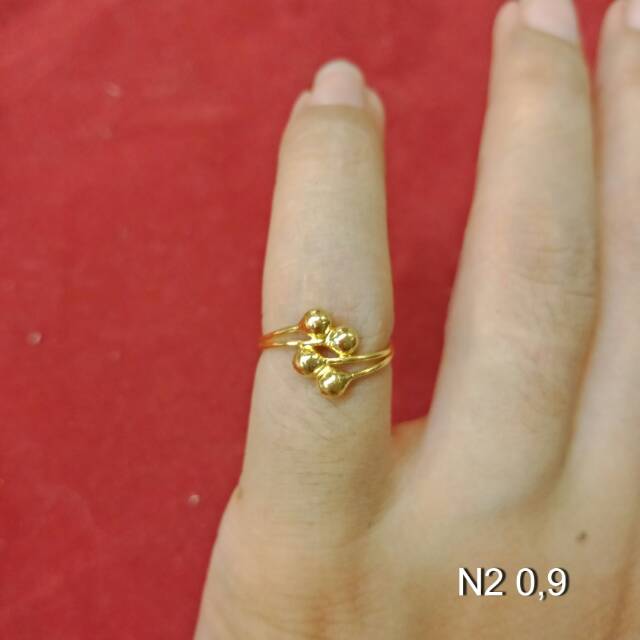 Cincin No 3 anak dan dewasa emas asli kadar 700 70% 22 1 satu gram gold kuning permata strawberry mickey warna