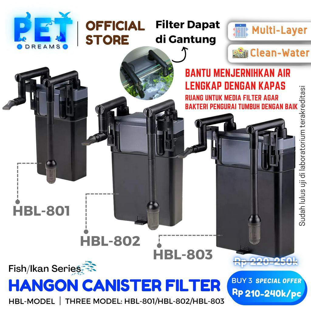 EXTERNAL CANISTER AQUARIUM HANG ON HANGING FILTER GANTUNG AKUARIUM HBL