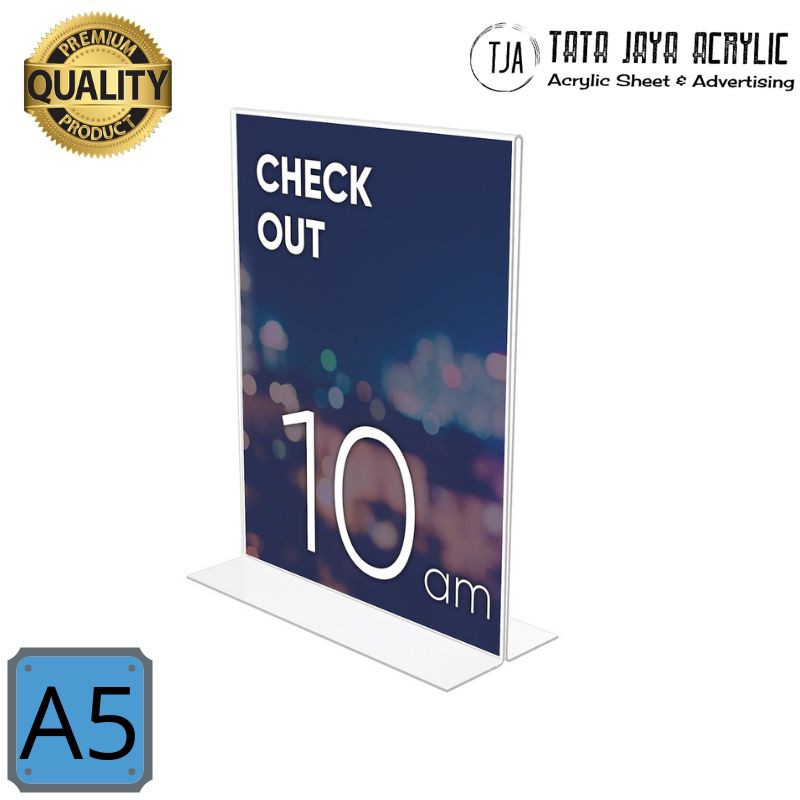 

Akrilik Tent Holder/Tempat Brosur A5 model T