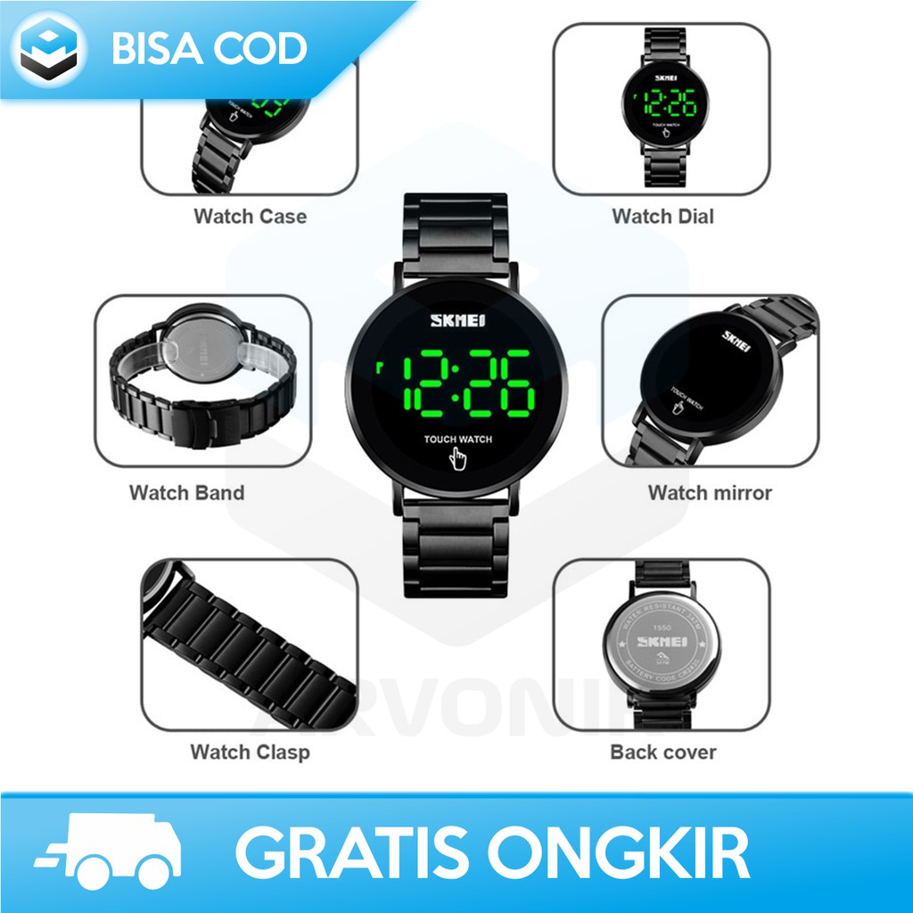 JAM TANGAN PRIA LAYAR SENTUH ANTI AIR SKMEI 1550 ORIGINAL - JAM TANGAN DIGITAL LAYAR SENTUH MURAH