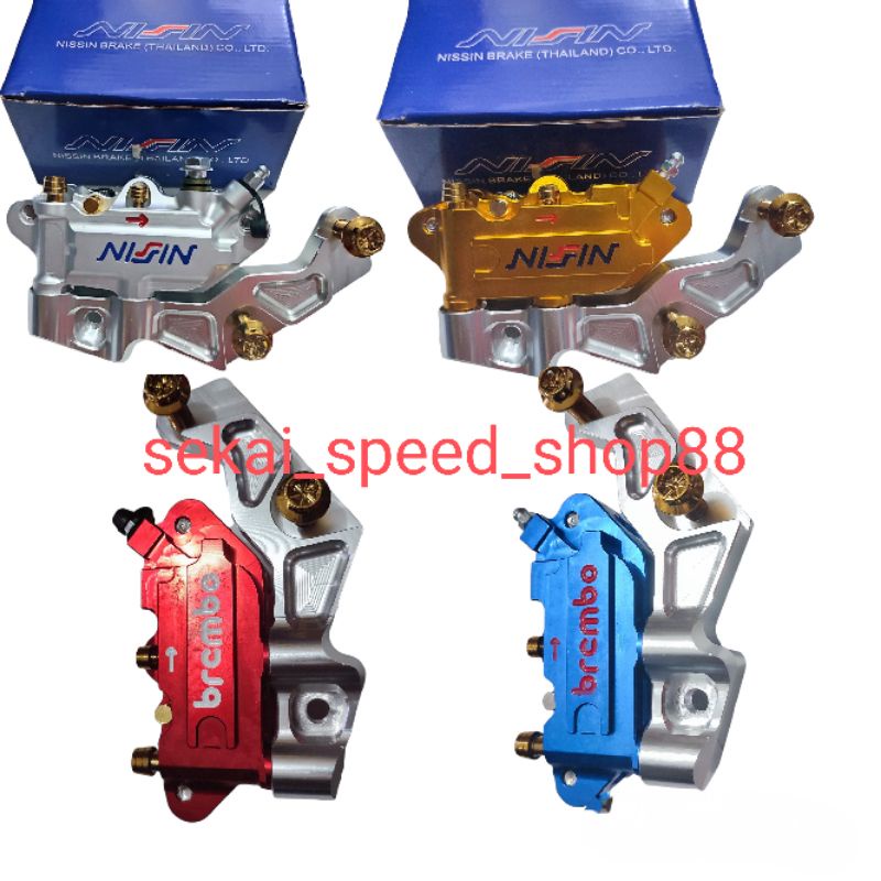 paket kaliper monoblok brembo 4 piston CNC + breket kaliper +baut kaliper probolt PNP motor Nmax New
