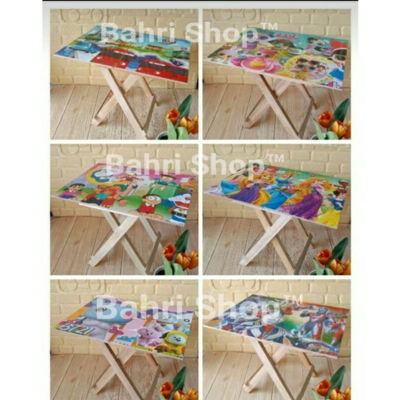 MEJA BELAJAR ANAK / MEJA  LIPAT KAYU/ VARIASI SESUAY DENGAN  GAMBAR