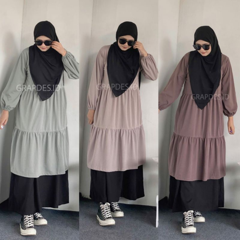 LEA Long Tunik / Midi Dress Wanita