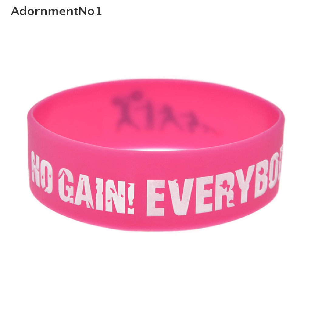 (AdornmentNo1) Gelang Tangan Silikon Motif NO PAIN NO GAIN Untuk Pria / Basket / Outdoor