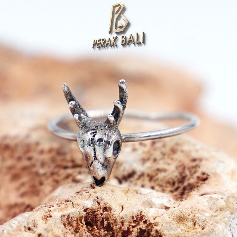 Cincin Perak Bali Silver Ring 925 Kepala Rusa