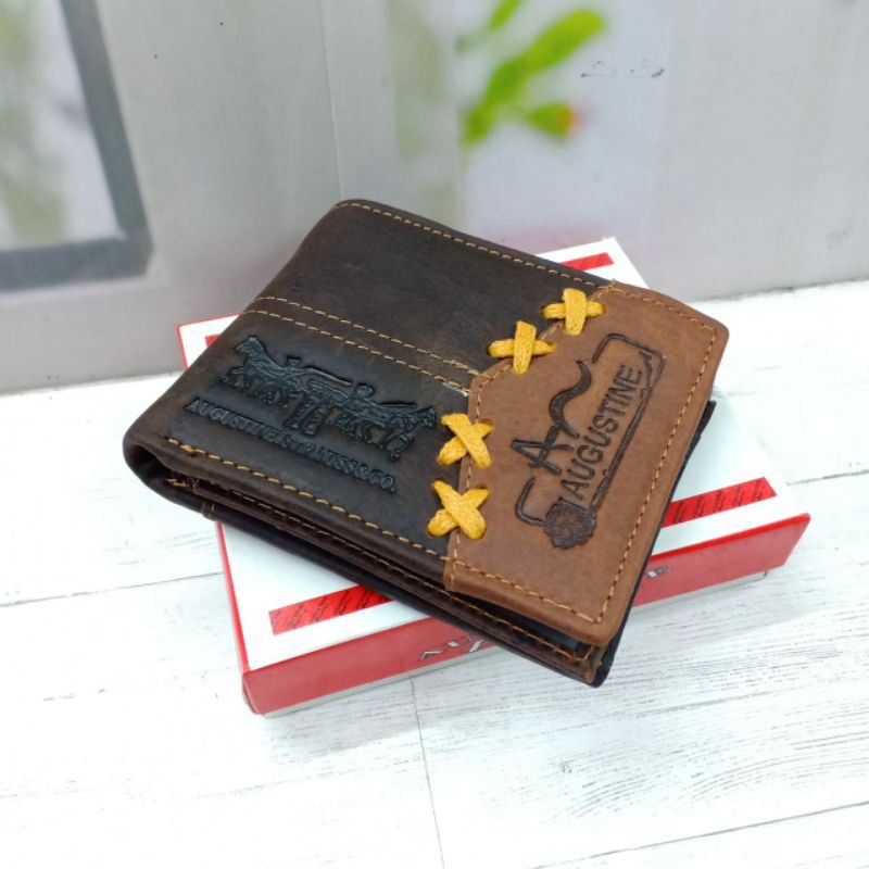 Dompet Kulit Augustine Variasi A602. Dompet kulit sambung. Dompet Kulit asli.