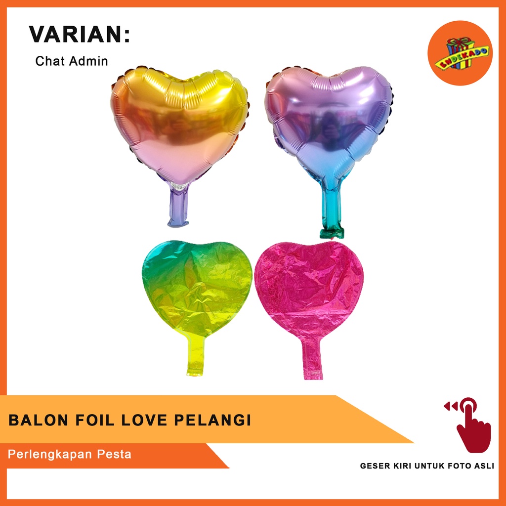 MAKASSAR! BALON FOIL LOVE PELANGI - Perlengkapan Pesta