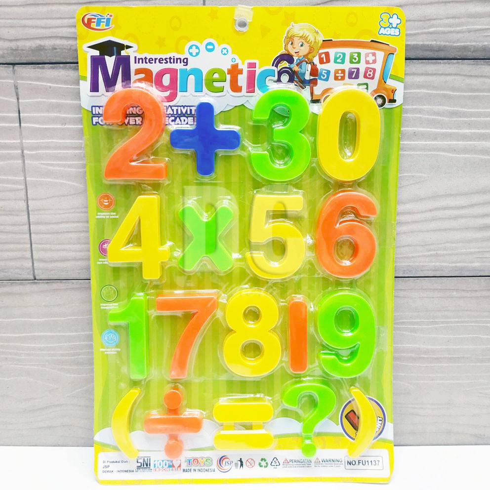 Magnetic Abjad Angka JUMBO 8cm Mainan Edukasi Huruf Kapital Magnet Belajar Membaca Berhitung