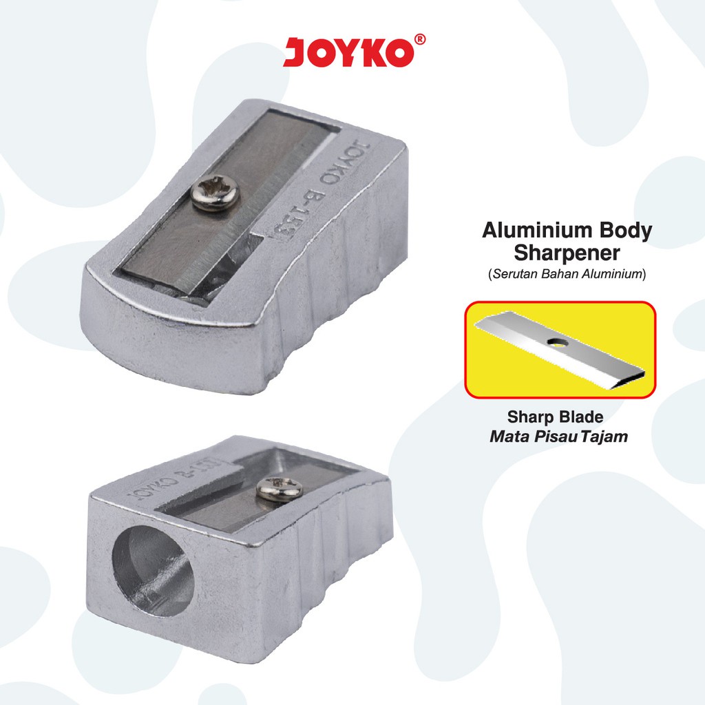 

Joyko B-153 Sharpener Rautan Serutan Mata Pisau yang Sangat Tajam Pensil Pencil Aluminium Body