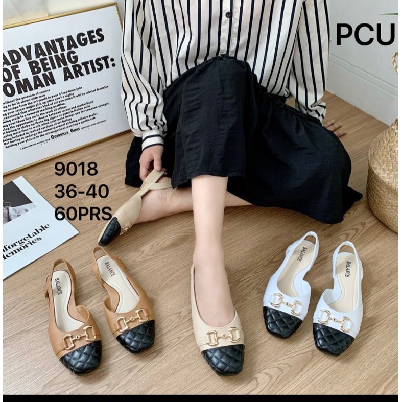 9018 Sepatu Jelly Shoes Balance Wanita Import Tali Belakang